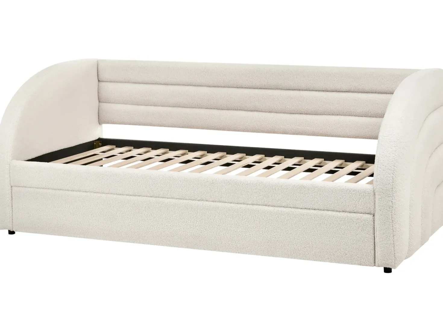 Letto estraibile Bouclé ALBIAC 90 x 200 cm Bianco