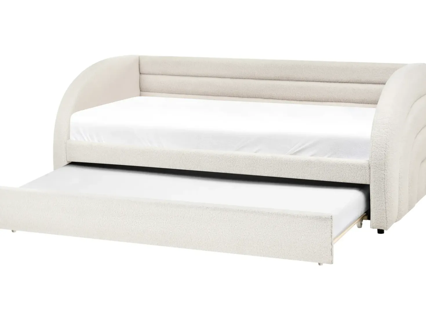 Letto estraibile Bouclé ALBIAC 90 x 200 cm Bianco