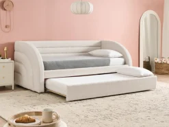 Letto estraibile Bouclé ALBIAC 90 x 200 cm Bianco