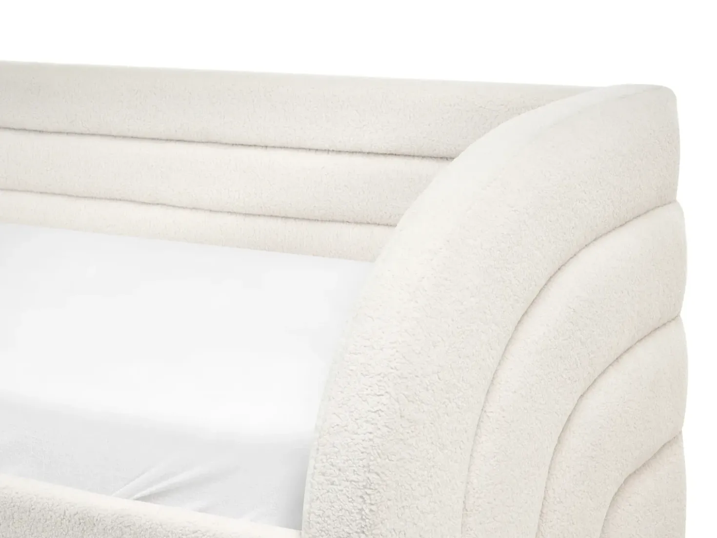 Letto estraibile Bouclé ALBIAC 90 x 200 cm Bianco