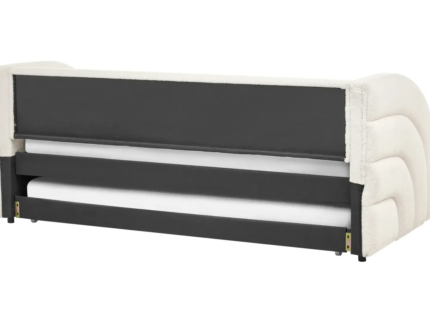 Letto estraibile Bouclé ALBIAC 90 x 200 cm Bianco