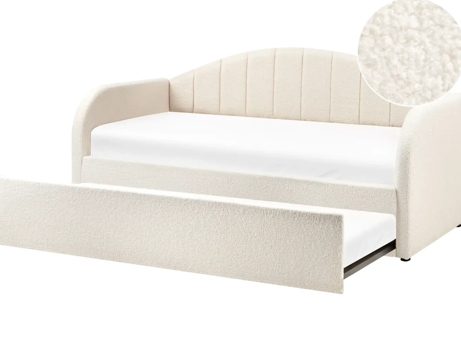 Letto estraibile Bouclé EYBURIE 90 x 200 cm Beige chiaro