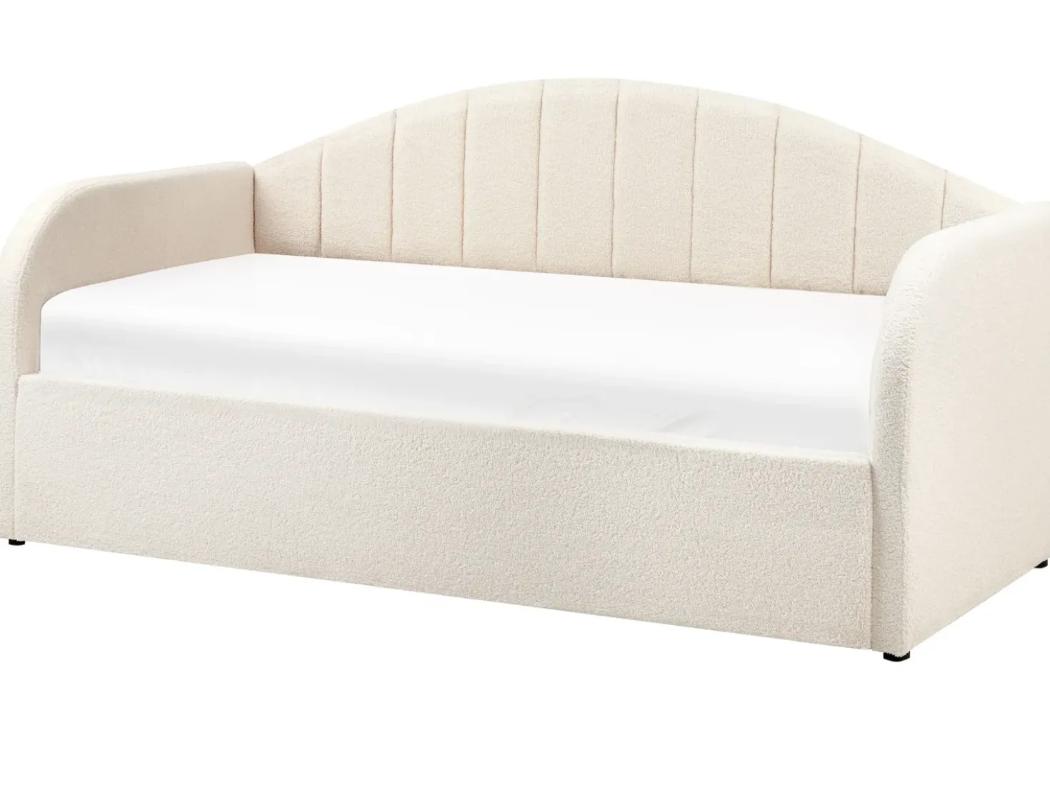 Letto estraibile Bouclé EYBURIE 90 x 200 cm Beige chiaro
