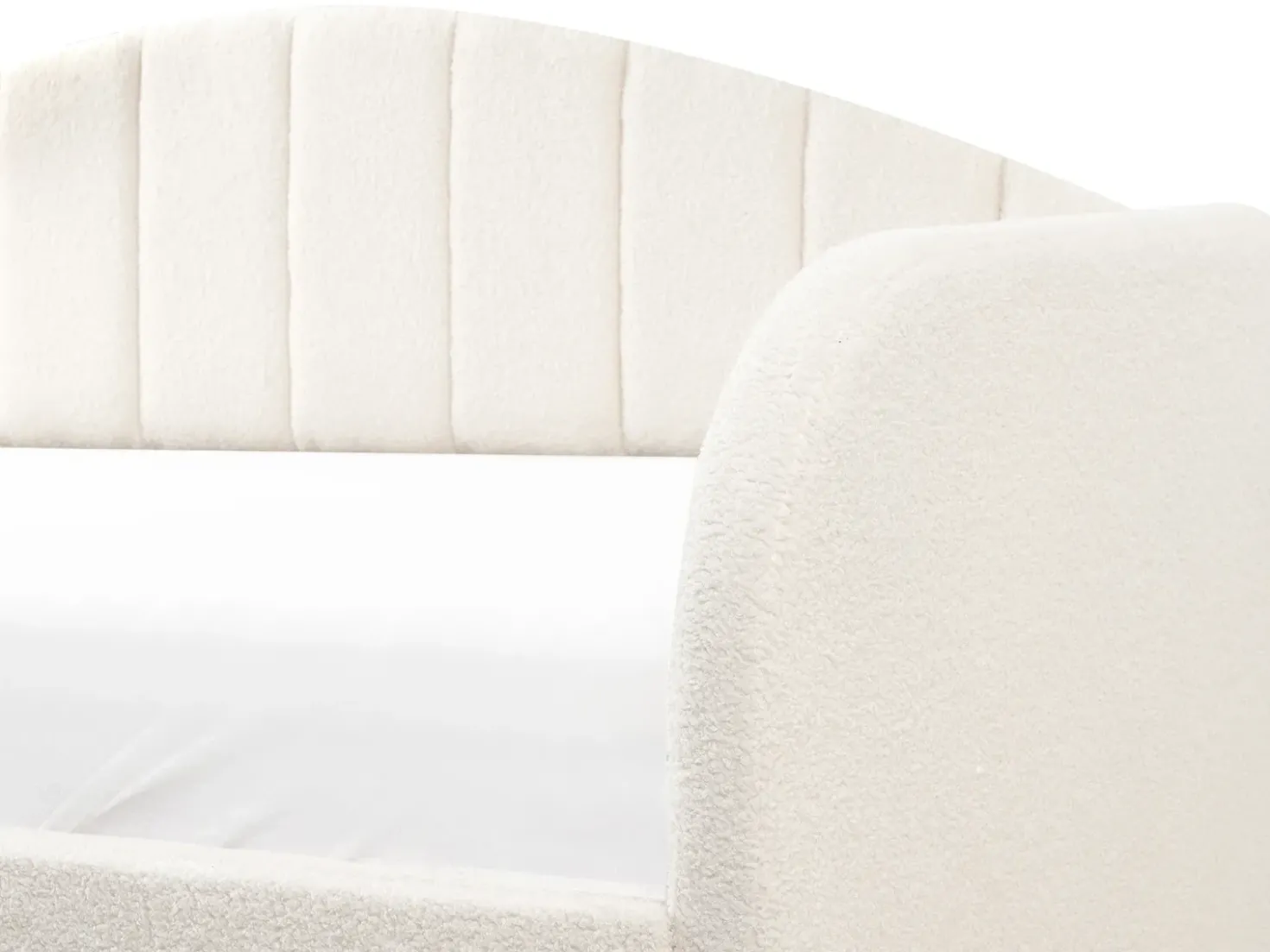 Letto estraibile Bouclé EYBURIE 90 x 200 cm Beige chiaro