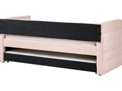 Letto estraibile Bouclé GASSIN 90 x 200 cm Rosa pastello