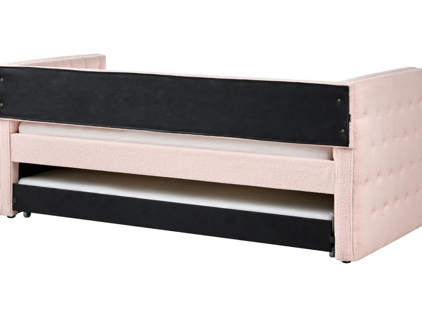 Letto estraibile Bouclé GASSIN 90 x 200 cm Rosa pastello