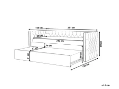 Letto estraibile Bouclé GASSIN 90 x 200 cm Rosa pastello