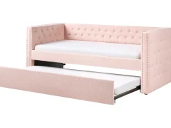 Letto estraibile Bouclé GASSIN 90 x 200 cm Rosa pastello