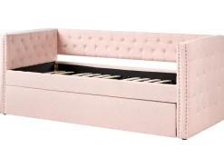 Letto estraibile Bouclé GASSIN 90 x 200 cm Rosa pastello