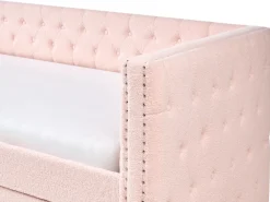Letto estraibile Bouclé GASSIN 90 x 200 cm Rosa pastello