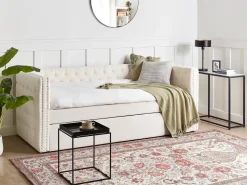 Letto estraibile Bouclé GASSIN 90 x 200 cm Bianco sporco