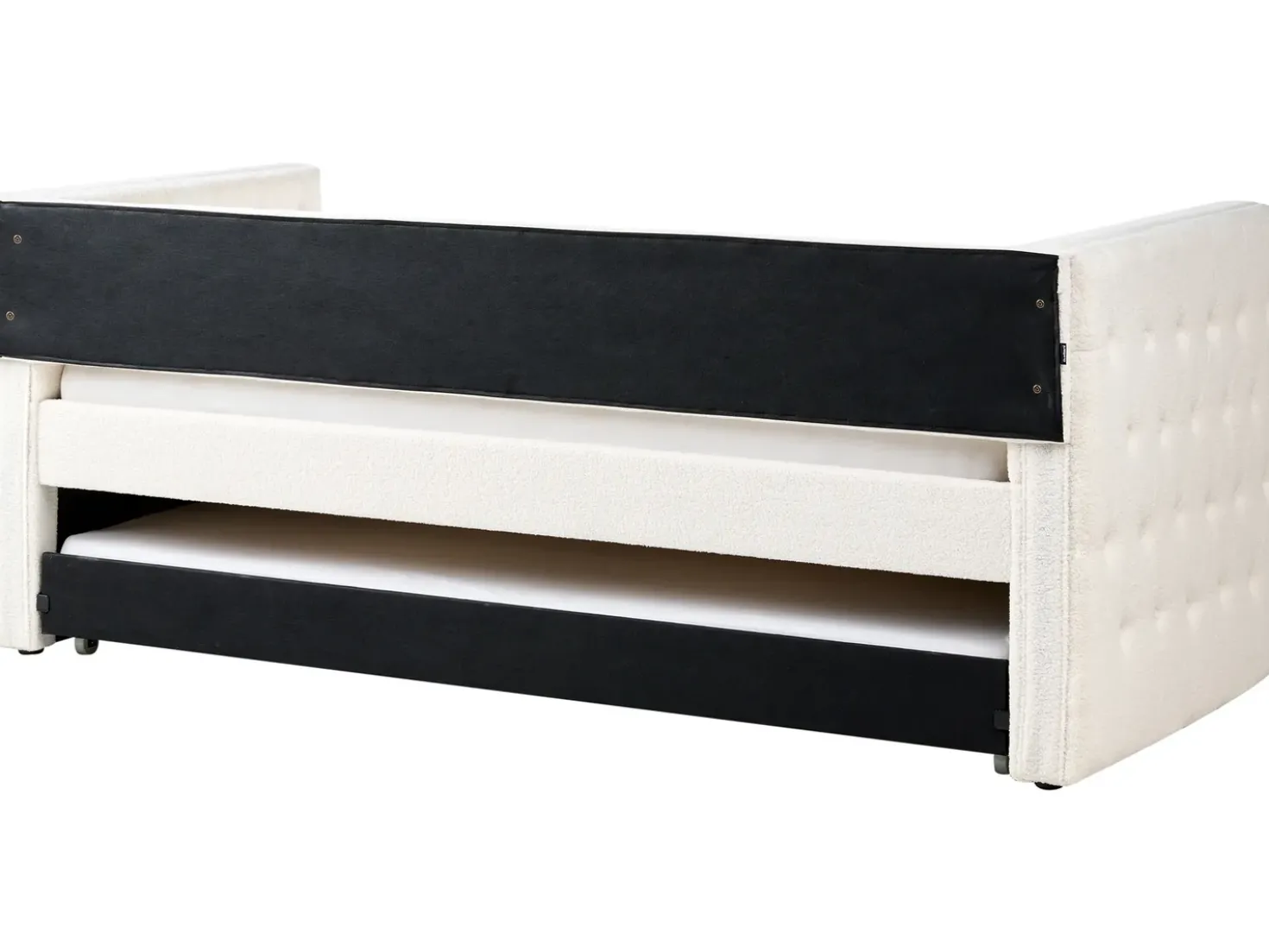 Letto estraibile Bouclé GASSIN 90 x 200 cm Bianco sporco