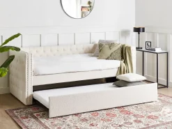 Letto estraibile Bouclé GASSIN 90 x 200 cm Bianco sporco