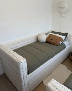Letto estraibile Bouclé GASSIN 90 x 200 cm Bianco sporco