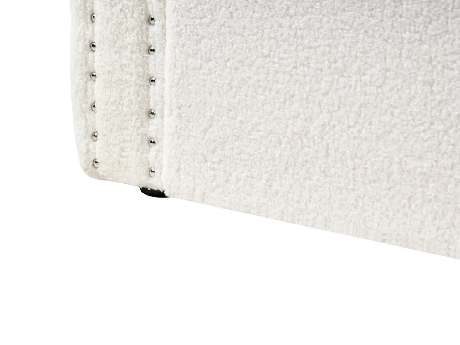 Letto estraibile Bouclé GASSIN 90 x 200 cm Bianco sporco