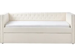 Letto estraibile Bouclé GASSIN 90 x 200 cm Bianco sporco