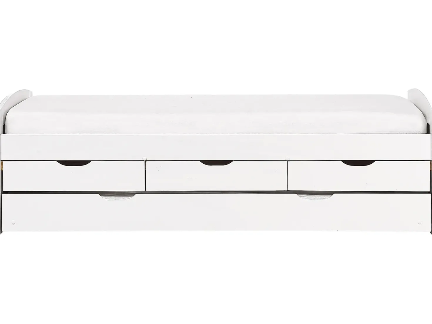 Letto estraibile Legno di pino PETIVILLE 90 x 200 cm Bianco