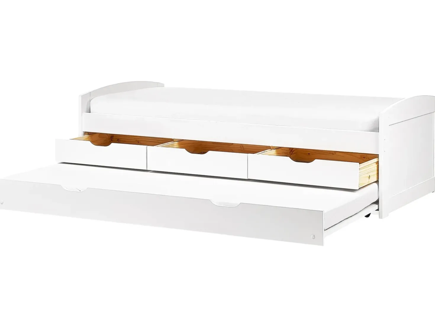 Letto estraibile Legno di pino PETIVILLE 90 x 200 cm Bianco