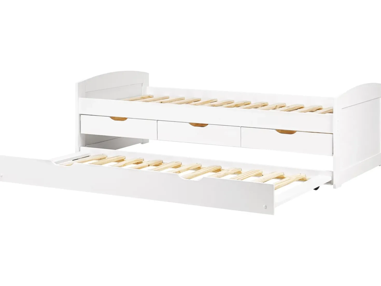 Letto estraibile Legno di pino PETIVILLE 90 x 200 cm Bianco