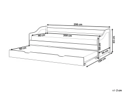 Letto estraibile Legno di pino LUNERAY 90 x 200 cm Marrone chiaro