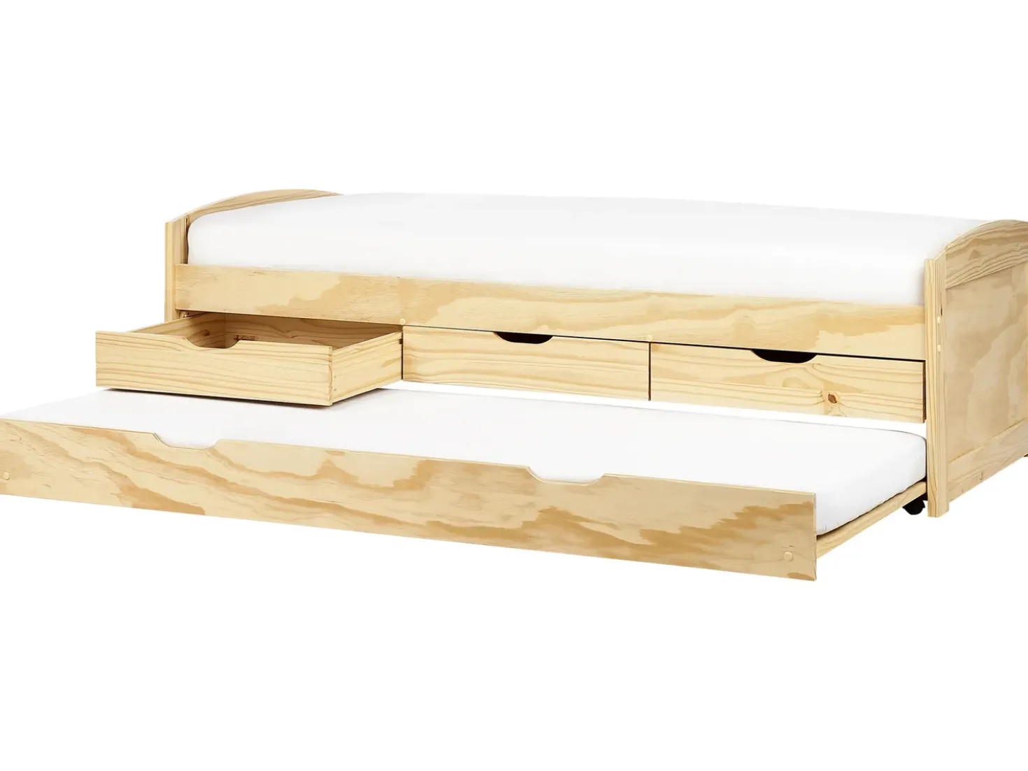 Letto estraibile Legno di pino PETIVILLE 90 x 200 cm Marrone chiaro