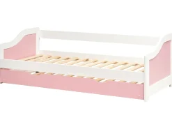 Letto estraibile Legno di pino LUNERAY 90 x 200 cm Rosa