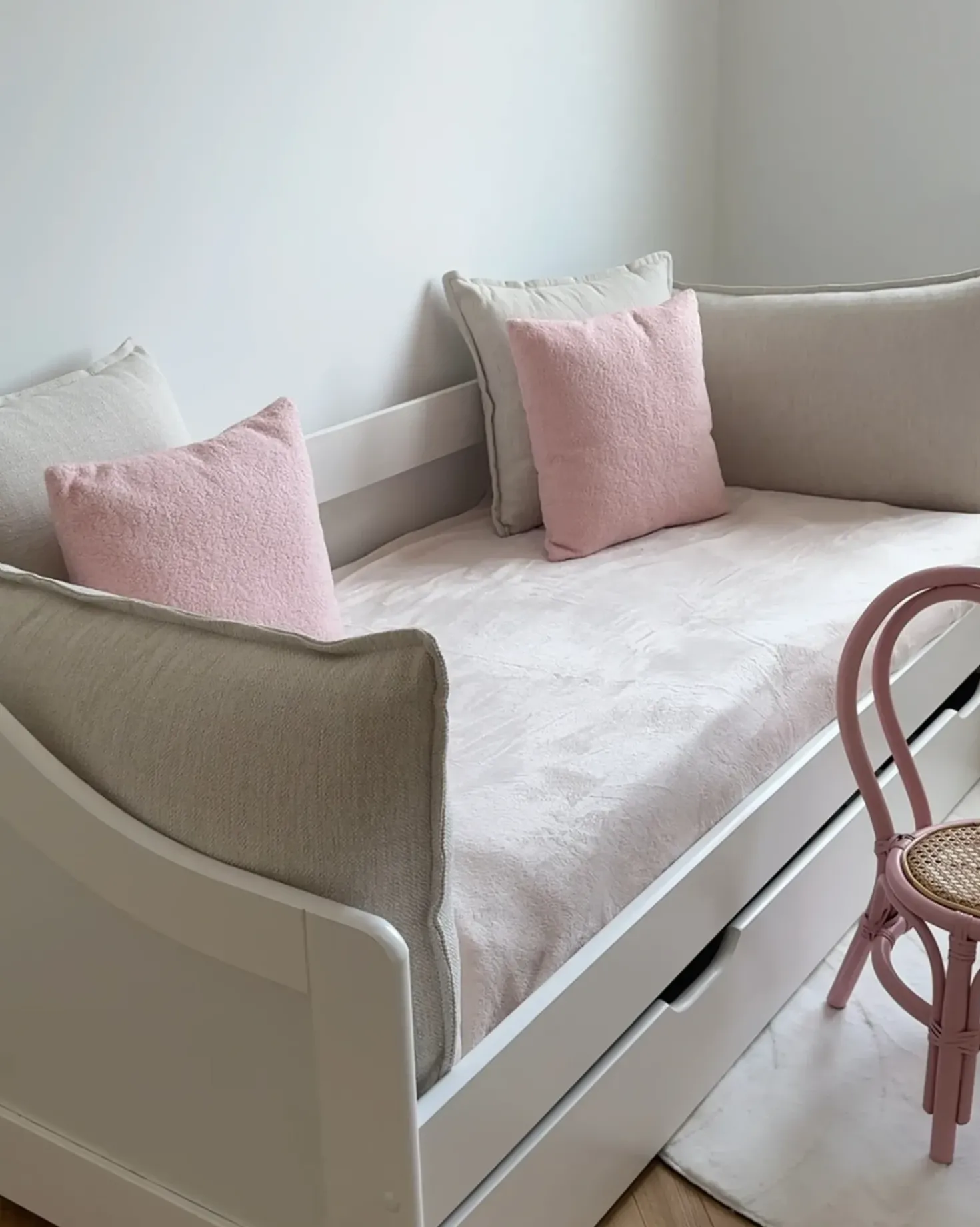 Letto estraibile Legno di pino LUNERAY 90 x 200 cm Bianco