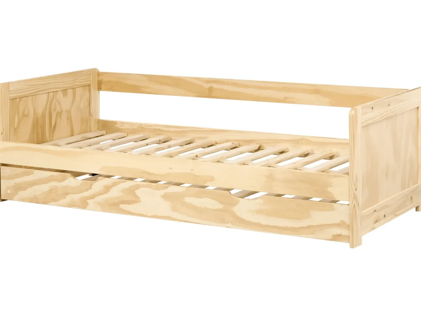 Letto estraibile Legno di pino GRAVELINES 90 x 200 cm Marrone chiaro