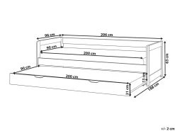 Letto estraibile Legno di pino GRAVELINES 90 x 200 cm Marrone chiaro