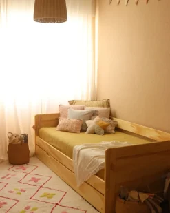 Letto estraibile Legno di pino GRAVELINES 90 x 200 cm Marrone chiaro