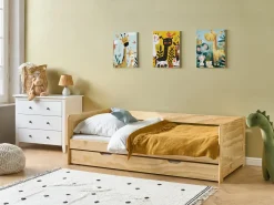 Letto estraibile Legno di pino GRAVELINES 90 x 200 cm Marrone chiaro