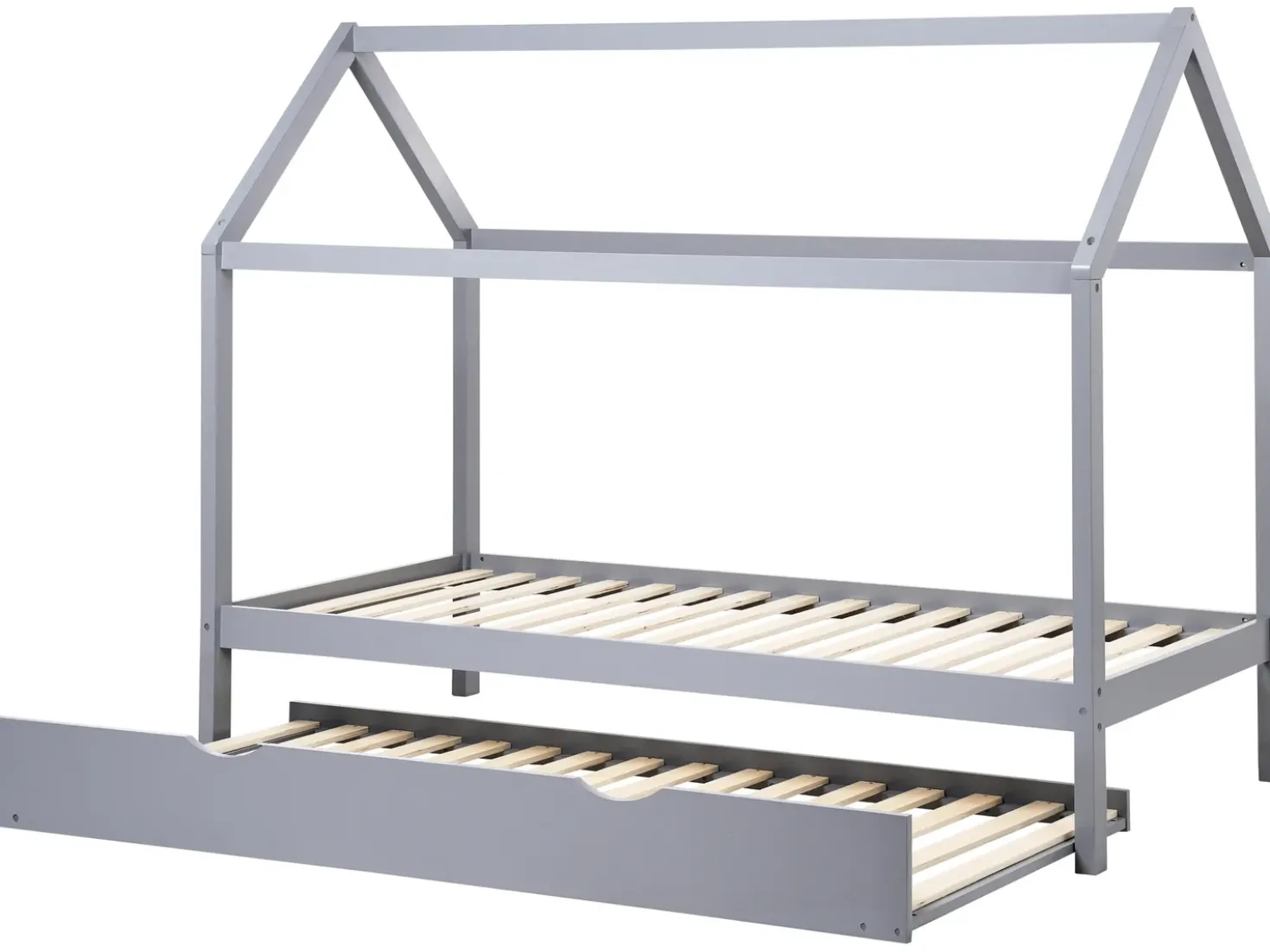 Letto estraibile per bambini Legno di pino CRILLON 90 x 200 cm Grigio