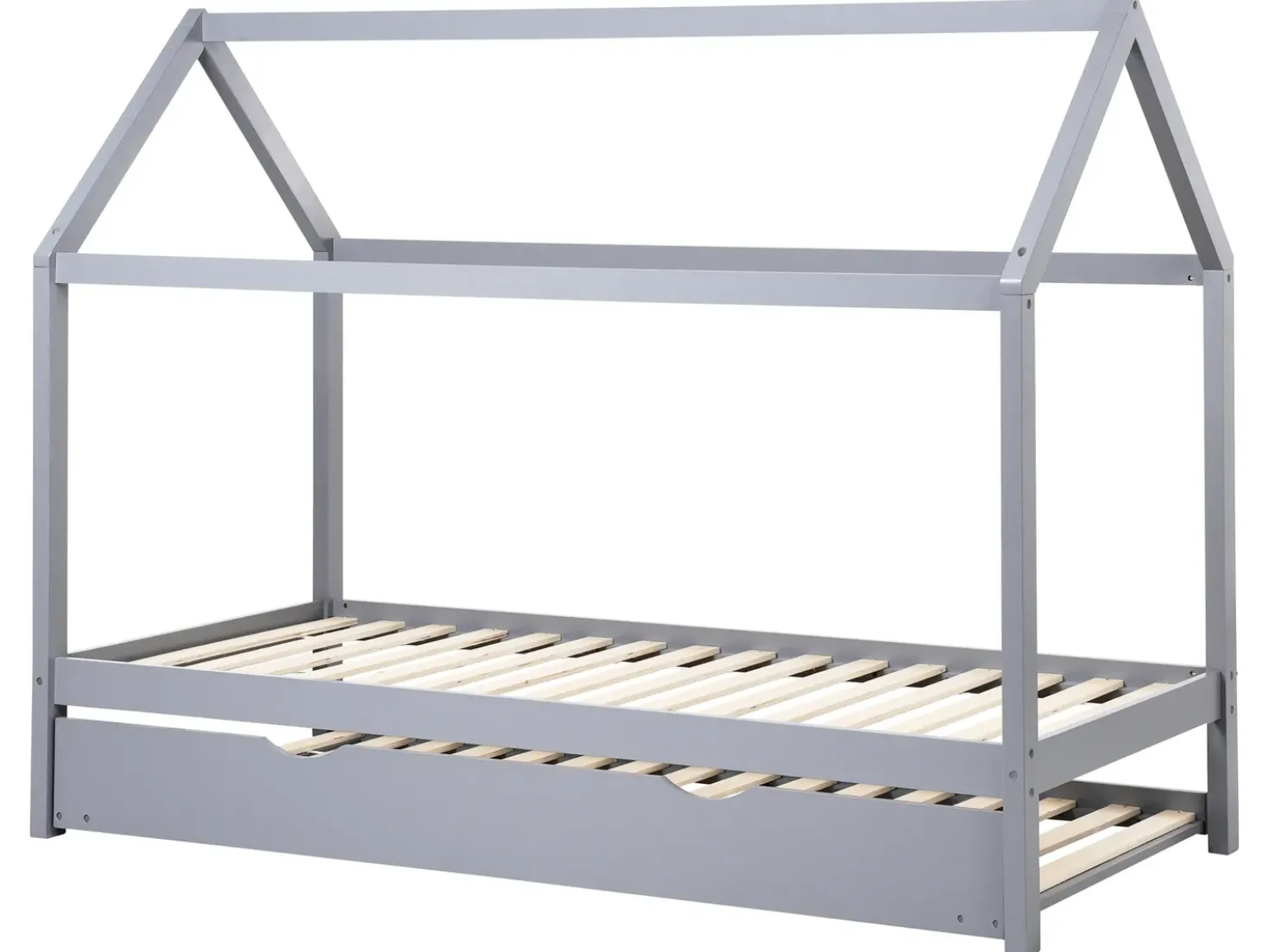 Letto estraibile per bambini Legno di pino CRILLON 90 x 200 cm Grigio