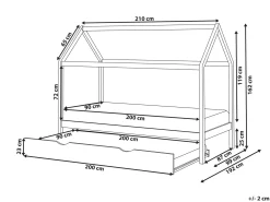 Letto estraibile per bambini Legno di pino CRILLON 90 x 200 cm Marrone chiaro