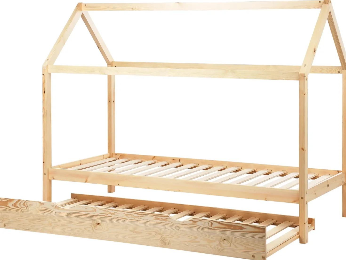 Letto estraibile per bambini Legno di pino CRILLON 90 x 200 cm Marrone chiaro