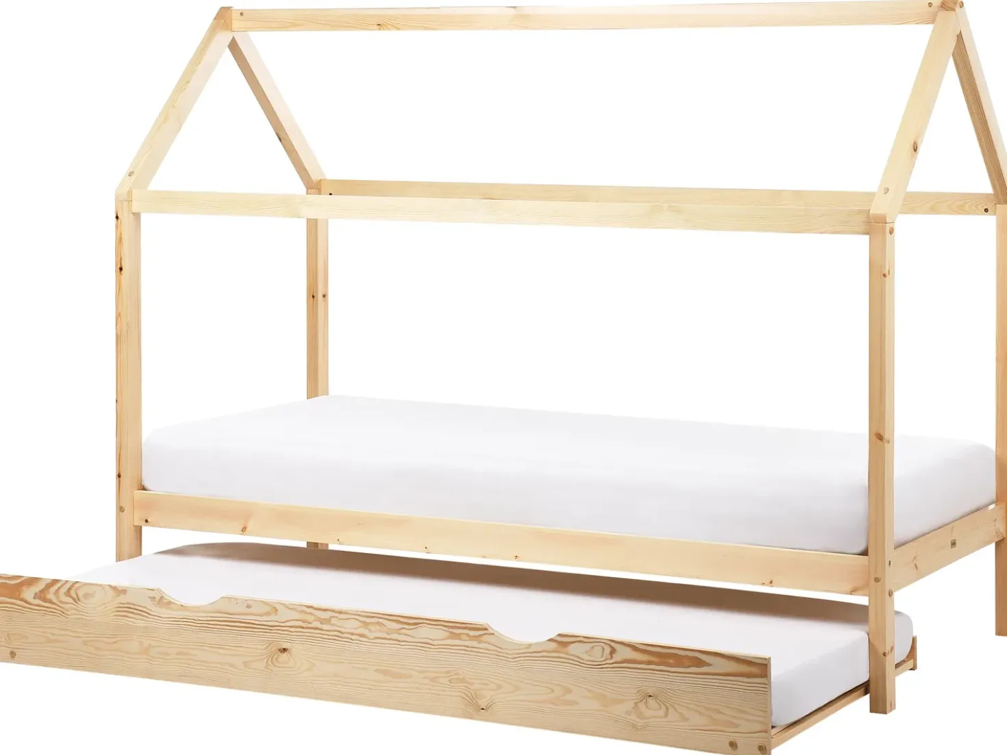 Letto estraibile per bambini Legno di pino CRILLON 90 x 200 cm Marrone chiaro