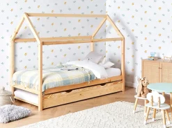 Letto estraibile per bambini Legno di pino CRILLON 90 x 200 cm Marrone chiaro
