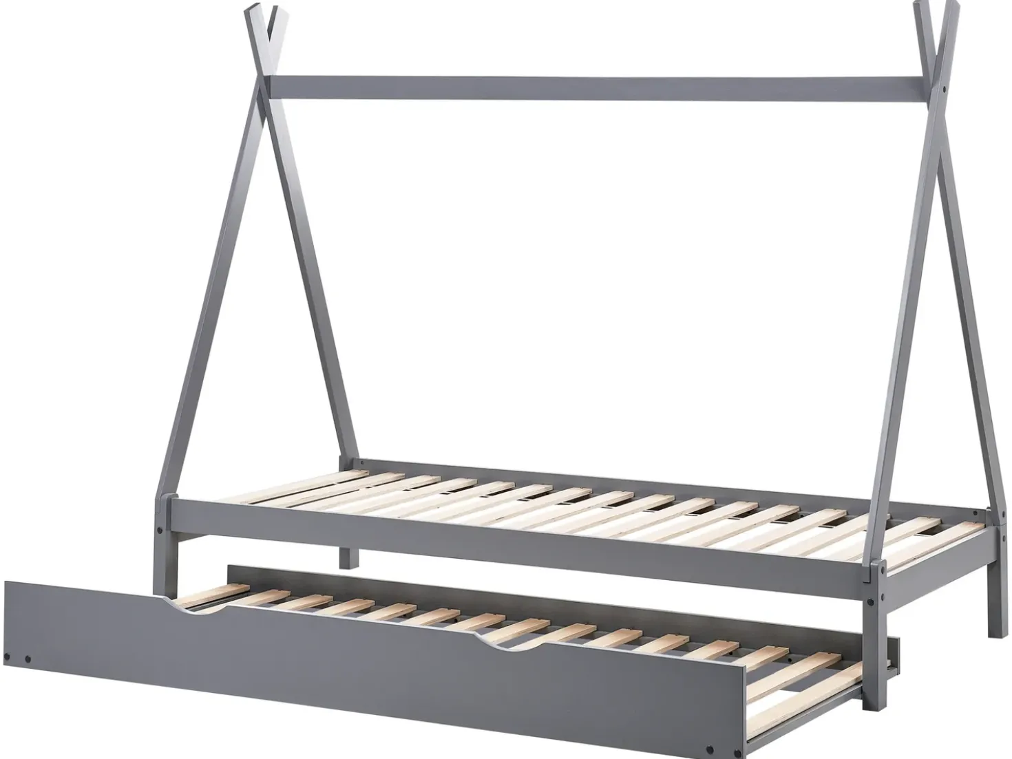 Letto estraibile per bambini Legno di pino TALMONTIERS 90 x 200 cm Grigio