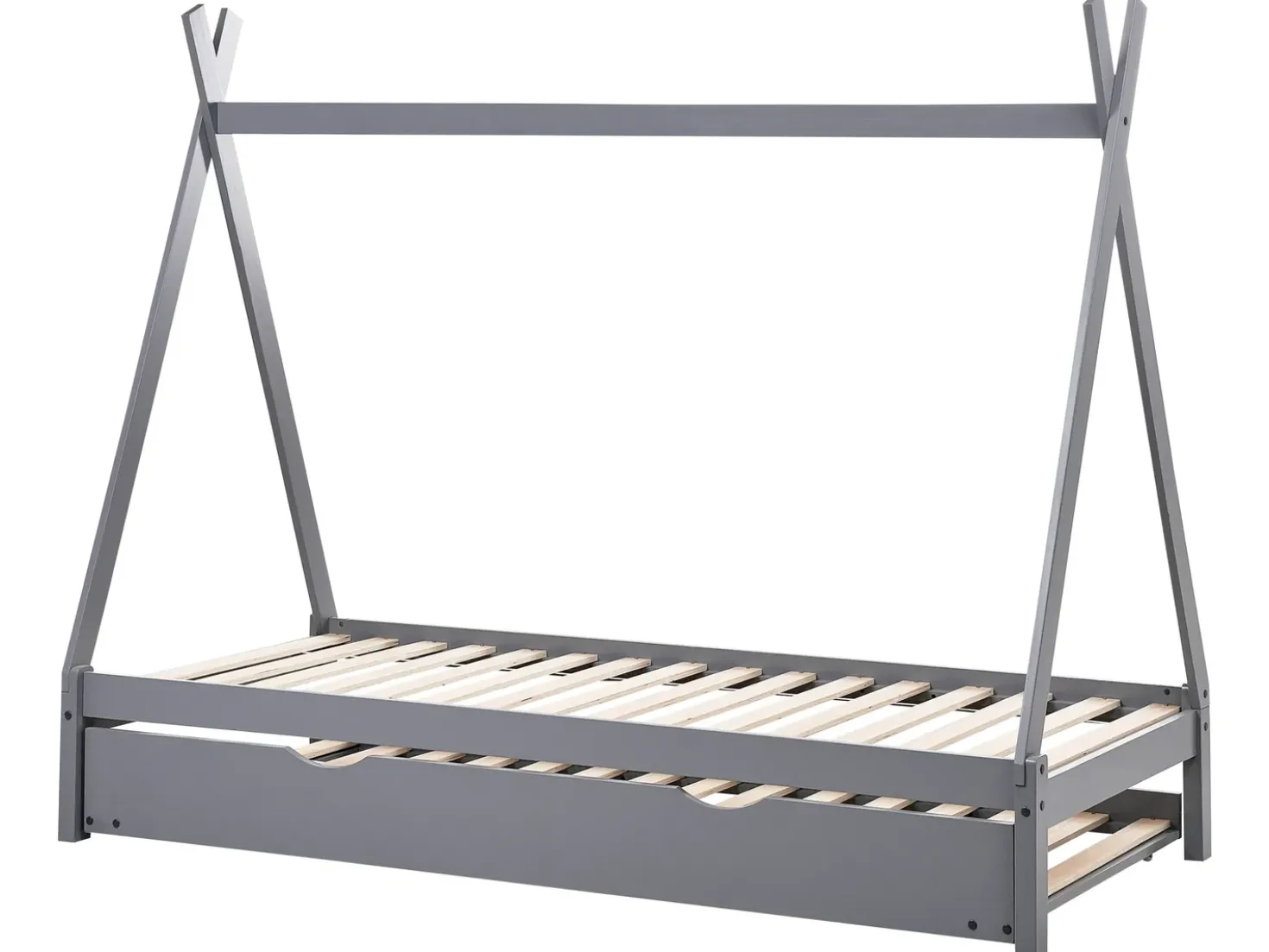 Letto estraibile per bambini Legno di pino TALMONTIERS 90 x 200 cm Grigio