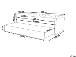Letto estraibile Tessuto LIBOURNE 90 x 200 cm Beige