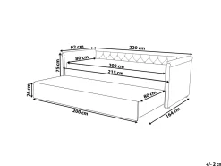 Letto estraibile Tessuto LIBOURNE 80 x 200 cm Beige