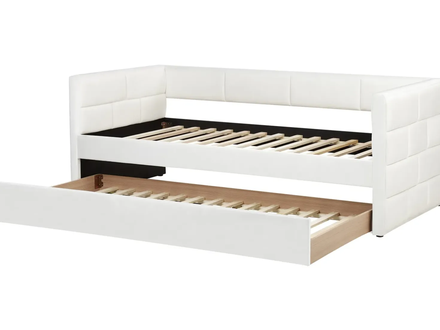 Letto estraibile Velluto CHAVONNE II 90 x 200 cm Bianco sporco