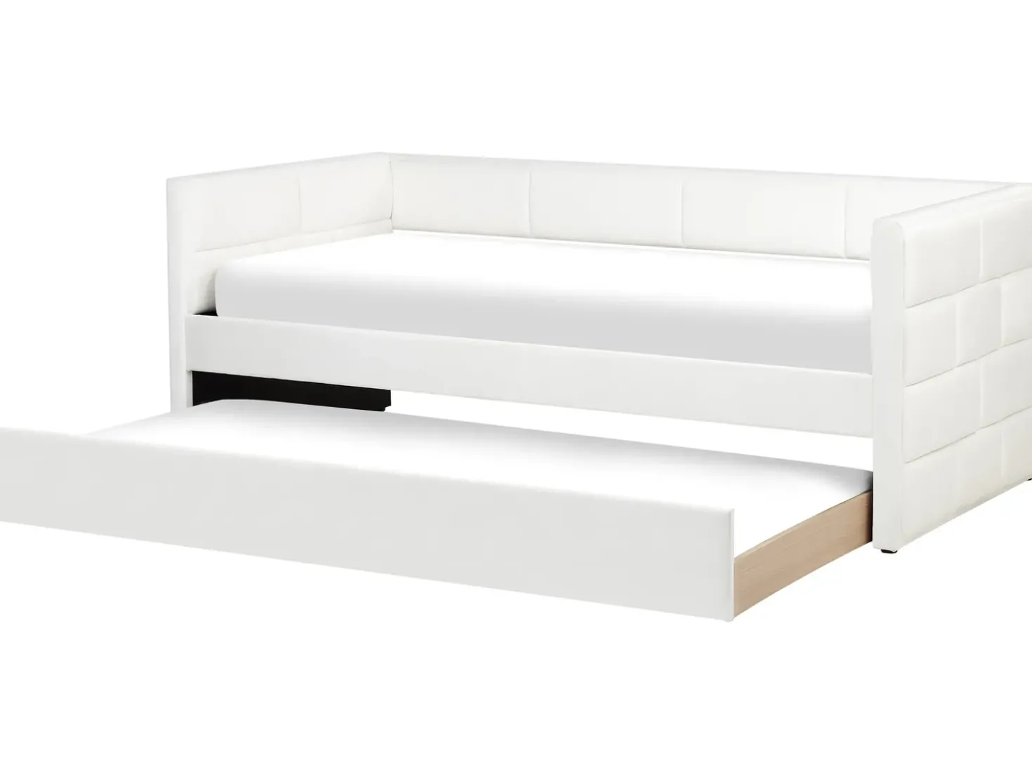 Letto estraibile Velluto CHAVONNE II 90 x 200 cm Bianco sporco