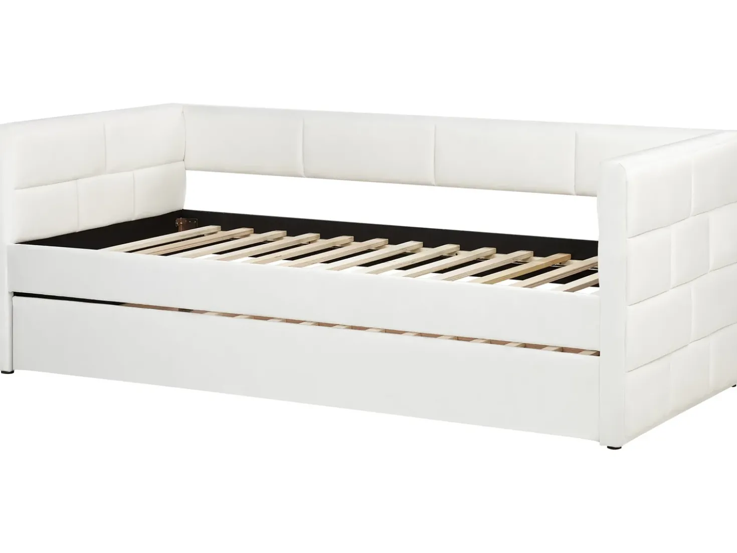 Letto estraibile Velluto CHAVONNE II 90 x 200 cm Bianco sporco