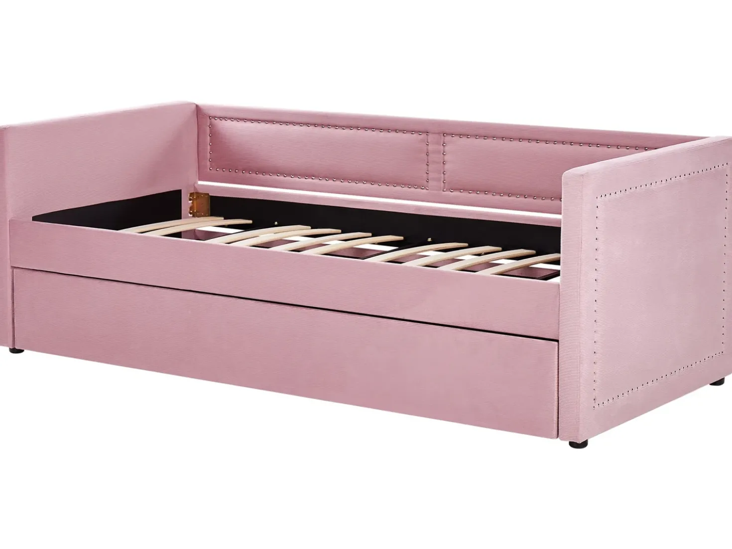 Letto estraibile Velluto a coste MIMIZAN 90 x 200 cm Rosa