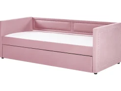 Letto estraibile Velluto a coste MIMIZAN 90 x 200 cm Rosa