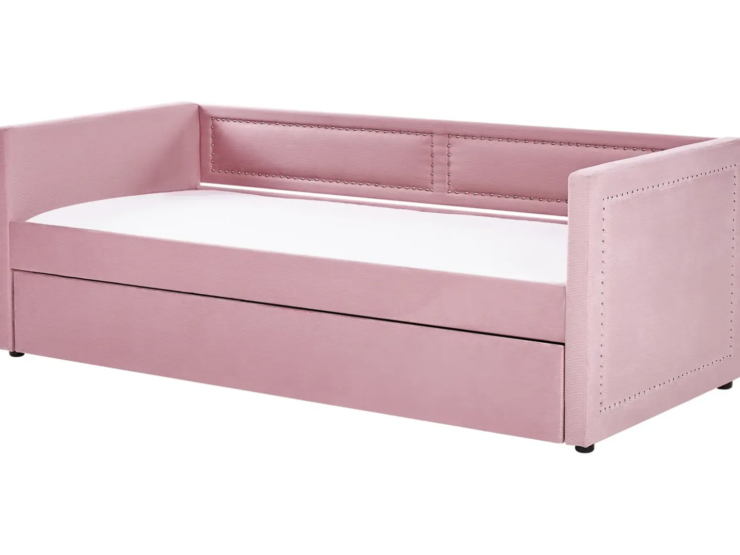 Letto estraibile Velluto a coste MIMIZAN 90 x 200 cm Rosa