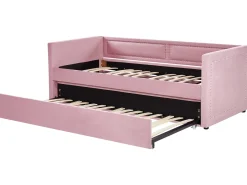 Letto estraibile Velluto a coste MIMIZAN 90 x 200 cm Rosa