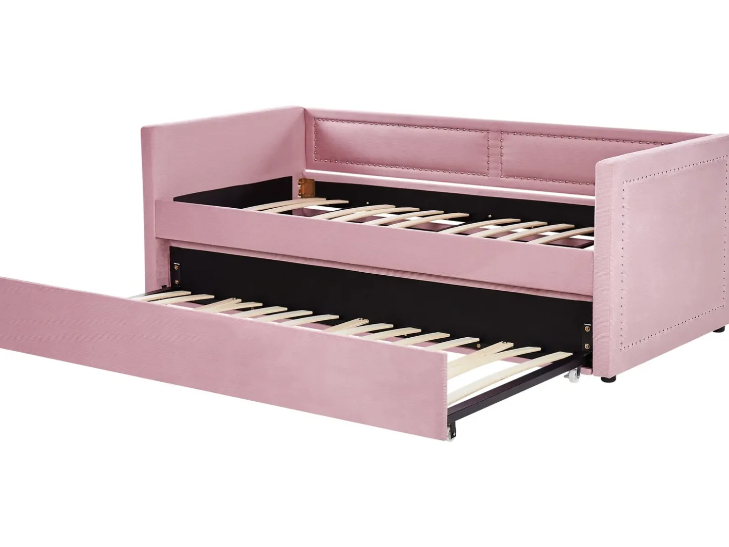 Letto estraibile Velluto a coste MIMIZAN 90 x 200 cm Rosa