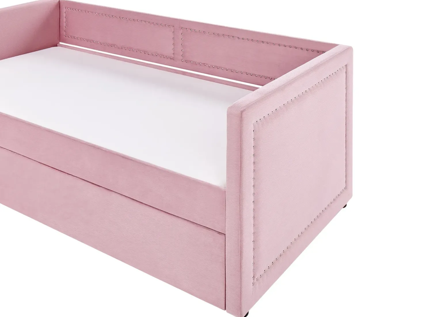 Letto estraibile Velluto a coste MIMIZAN 90 x 200 cm Rosa
